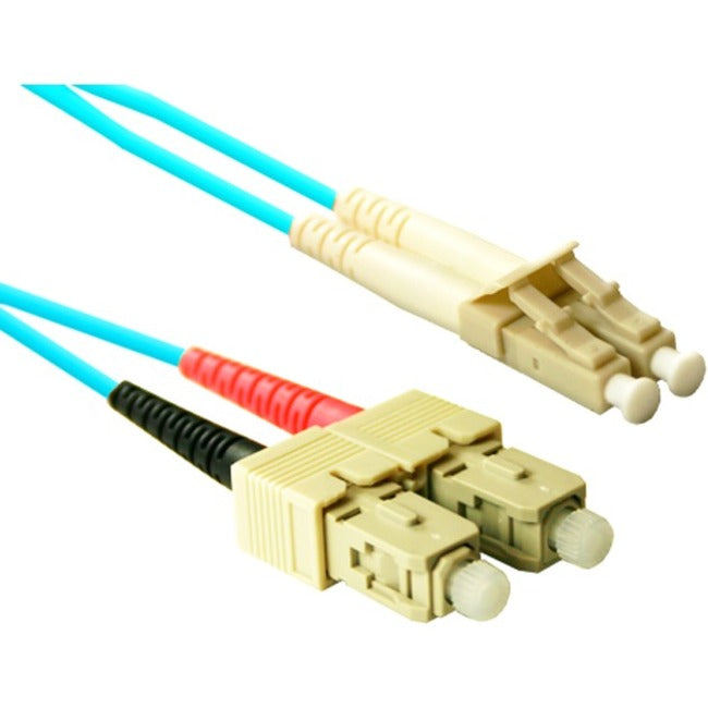 ENET NSI Industries 20M SC to LC Duplex Multimode Fiber Optic Cable - Aqua 50/125 OM3 10Gbps