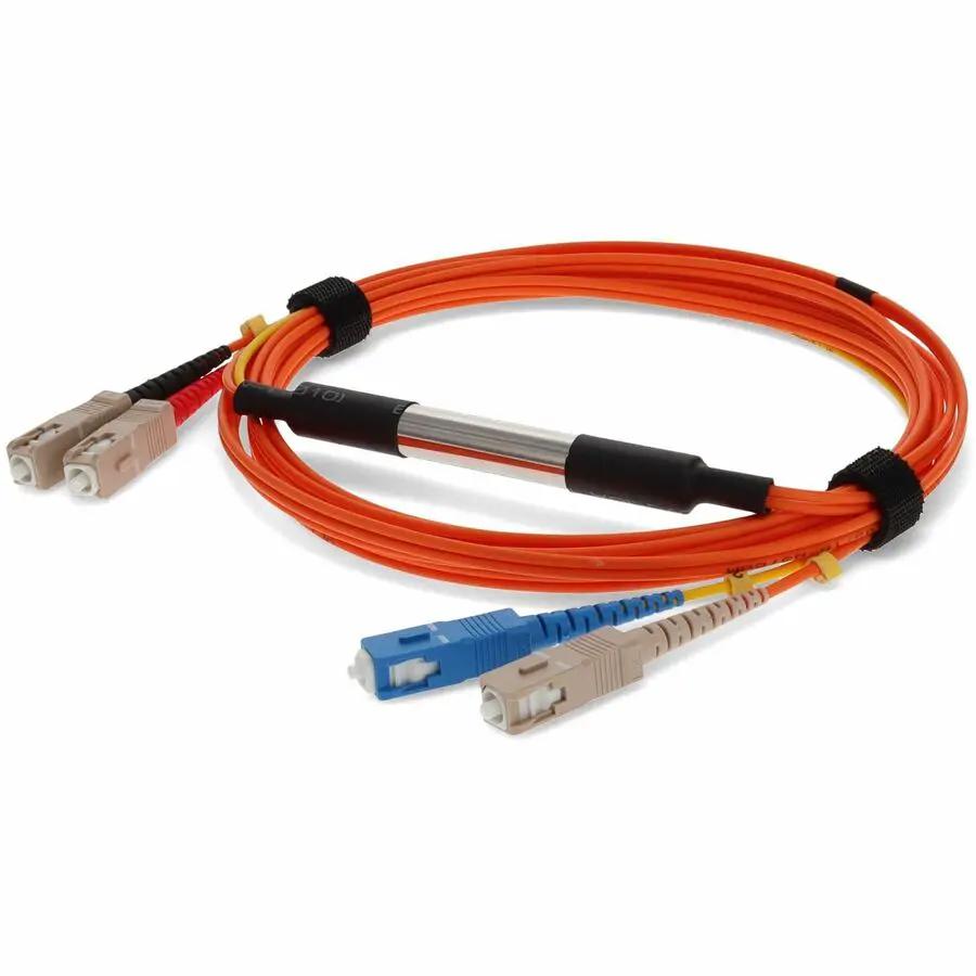 AddOn 2M SC Male to SC Male Duplex Fiber Optic Riser Cable - OM1 & OS1, Orange by ADDON