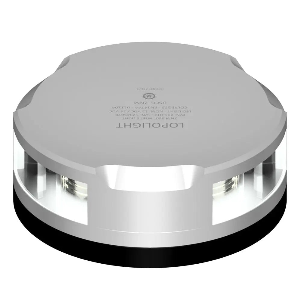 Lopolight 360-Degree Anchor Light with Silver Housing and FB Base – 2 Nautical Mile Range