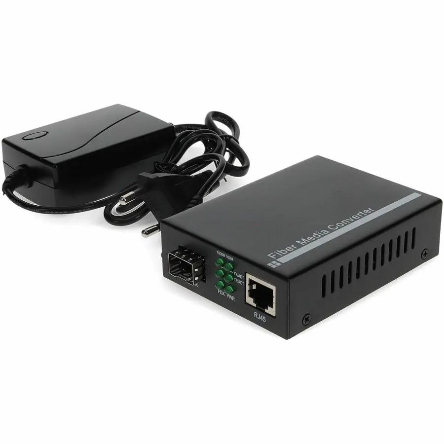AddOn 1GBS RJ-45 to SFP Media Converter with Open SFP Port and EUR Power Supply