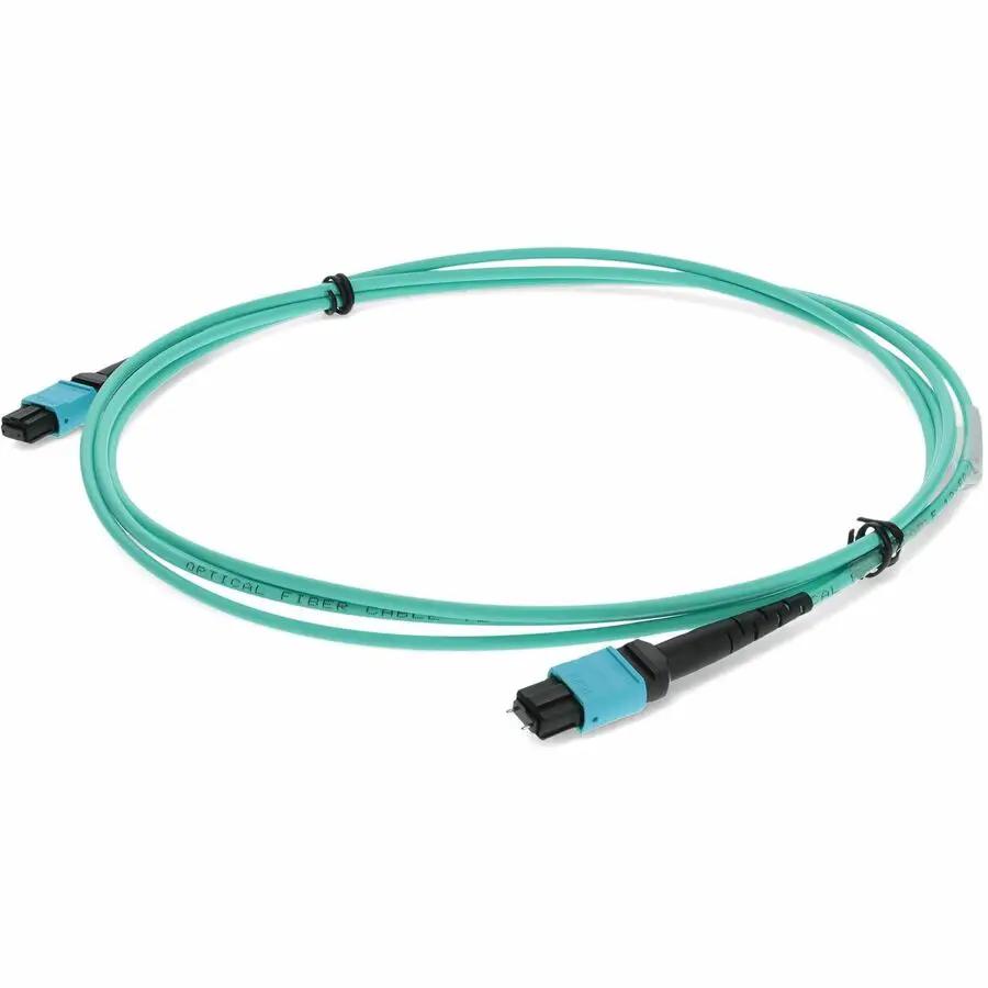 AddOn 3M MPO M/F OM3 Aqua Fiber Optic Duplex Patch Cable - Riser Rated, 12-Strand by ADDON