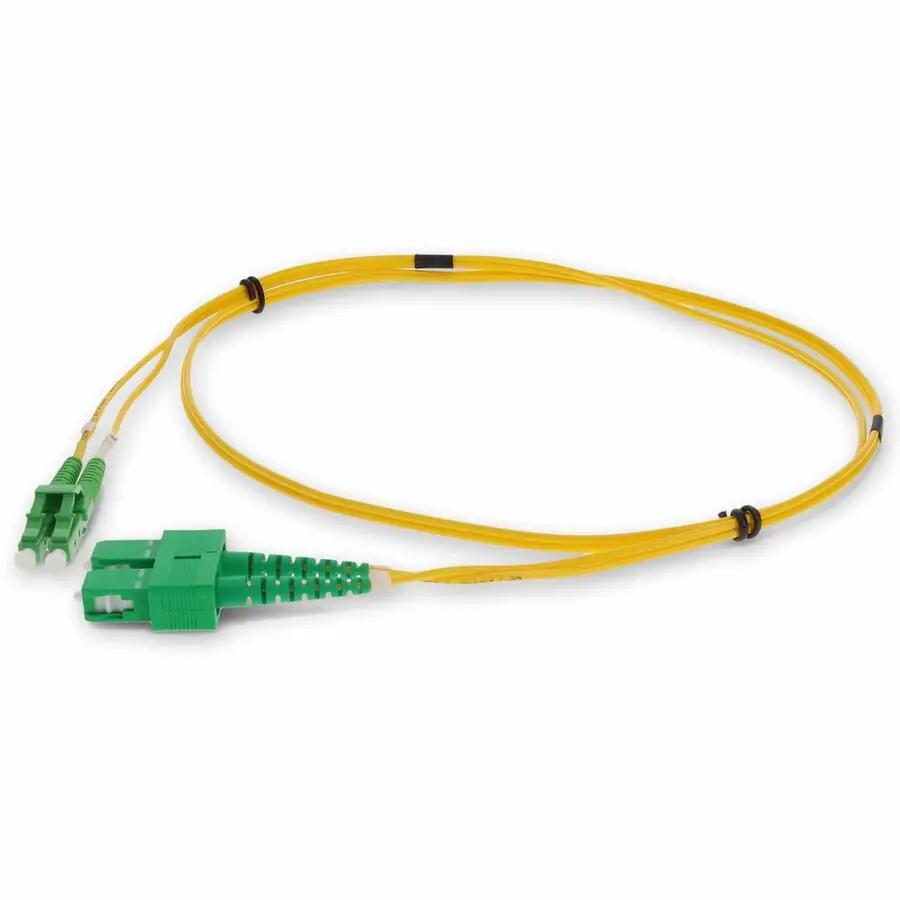 AddOn 3M Fiber Optic Duplex Patch Cable with Angled SC (Male) to Angled LC (Male), Yellow, OS2 Single-Mode Riser Rated by ADDON