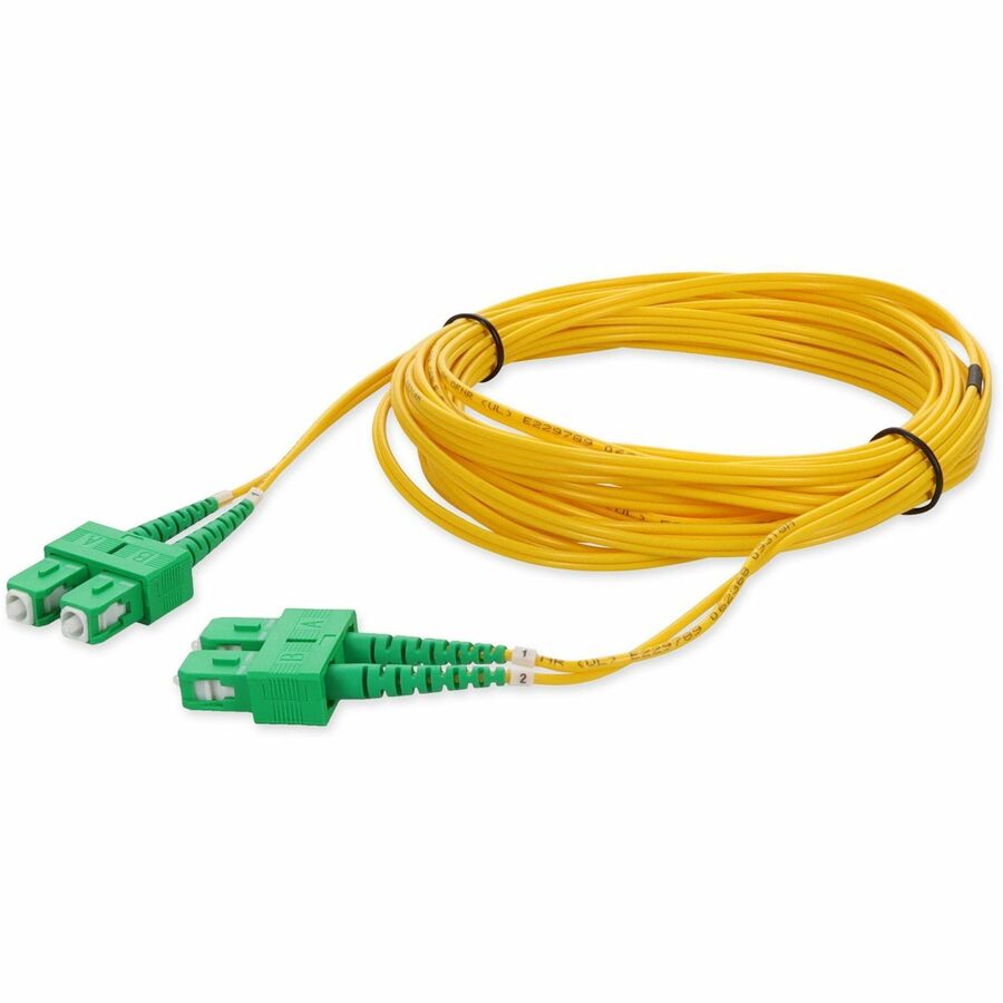 AddOn 3M ASC Male to Male Yellow Duplex Fiber Optic Patch Cable - OS2 Single-Mode, Riser Rated