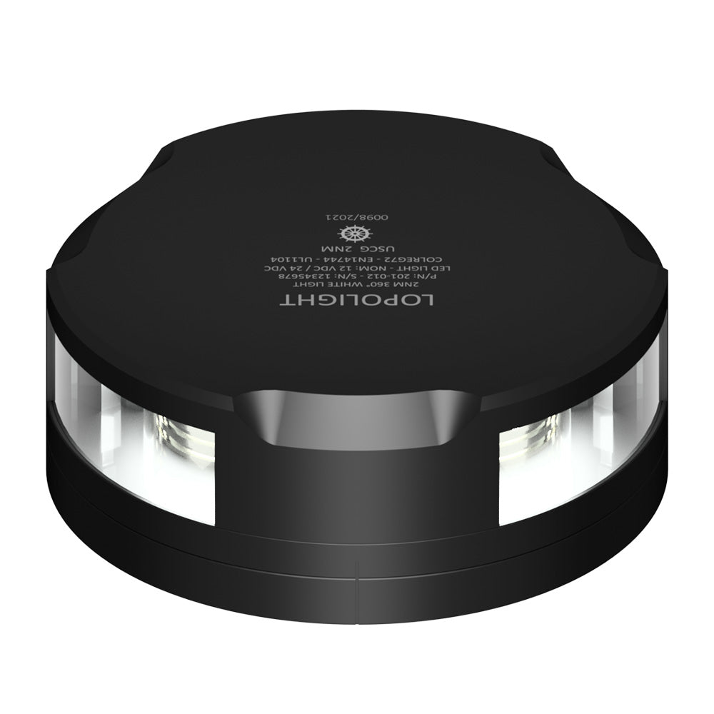 Lopolight 360-Degree Anchor Light with FB Base - 2NM Range, Black Housing