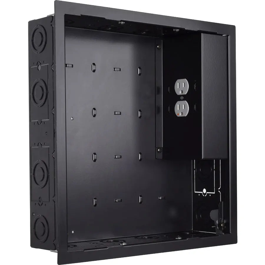 Legrand Group Chief PAC526FBP2 In-wall Storage Box with 2 Receptacle Filter & Surge for Flat Panel Mounts, Black