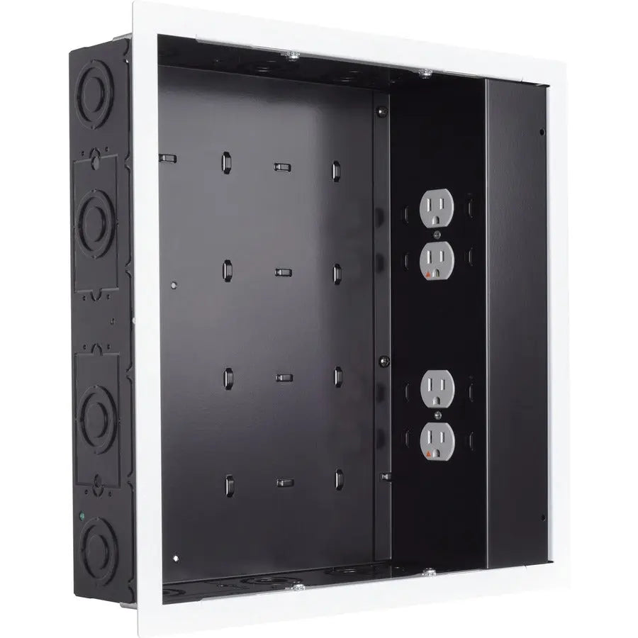 Chief Proximity In-Wall Storage Box with 4 Power Receptacles and Surge Protection - Black (Part Number PAC526FWP4)
