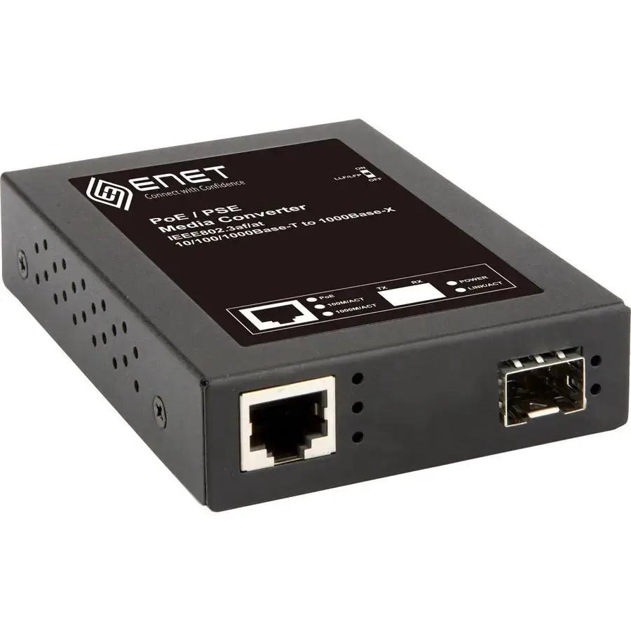 ENET ENTMC-FGETP-SFP 1-Port 10/100/1000 PoE with SFP Media Converter - TAA Compliant by ENET OTHER NETWORK PRODUCTS