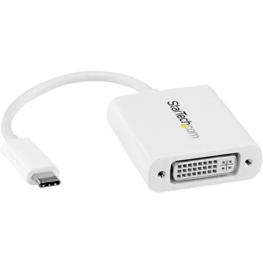 StarTech.com USB-C to DVI Adapter - White - Thunderbolt 3 Compatible - 1920x1200 Resolution by StarTech.com