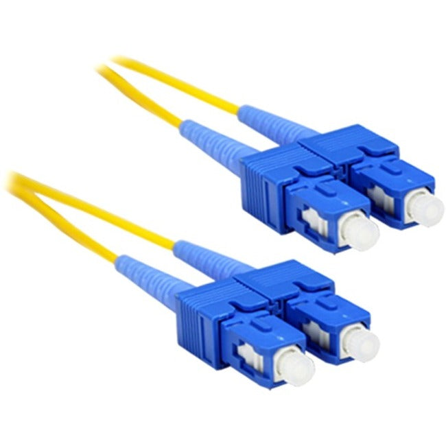 ENET 7M SC to SC Single-Mode Duplex Fiber Optic Cable – 9/125 OS1 Yellow Patch Cable for High-Bandwidth Data Transmission