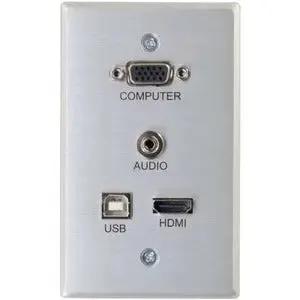 Legrand Group C2G VGA + 3.5mm + HDMI and USB Pass Through Single Gang Wall Plate by Legrand Group