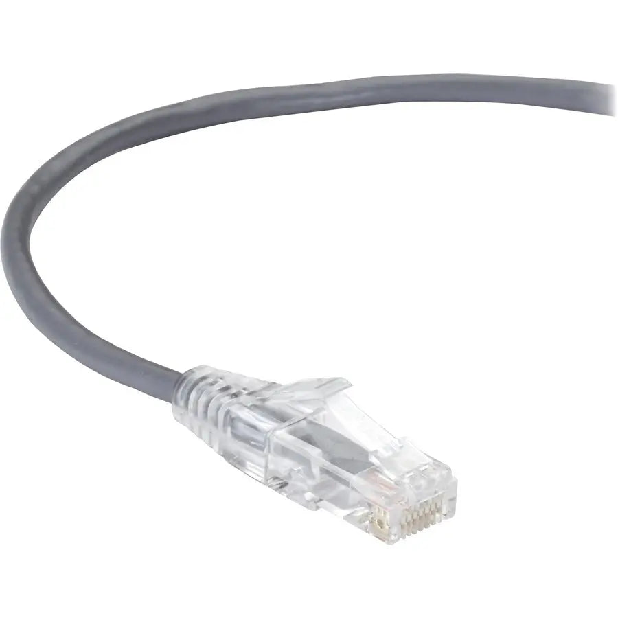 Black Box Slim-Net Cat6 UTP Patch Network Cable – 3 ft, Gray, Low-Profile, Space-Saving Design
