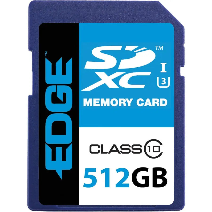 EDGE 512GB Class 10 UHS-I SDXC Card with 300 MB/s Speed and 1080p HD Recording