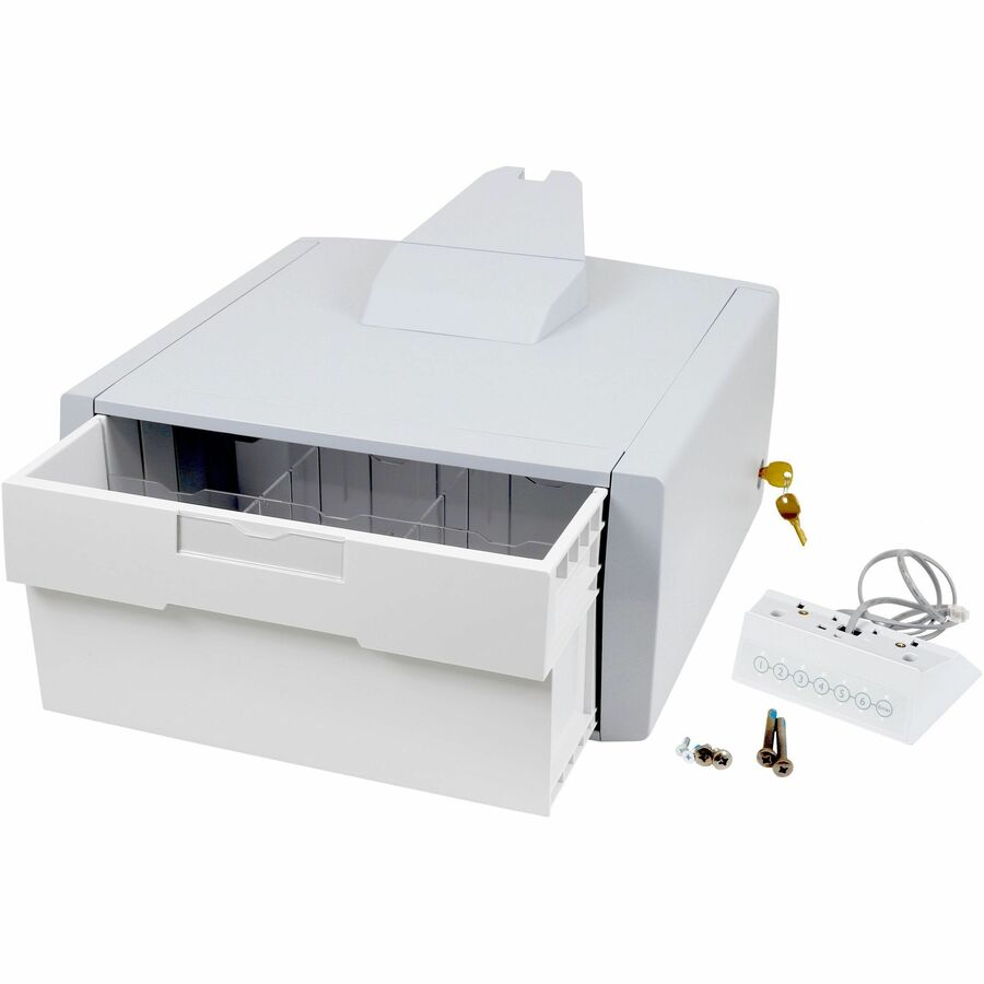 Ergotron SV44 Primary Single Tall Drawer for LCD Carts - White, Auto-Locking System