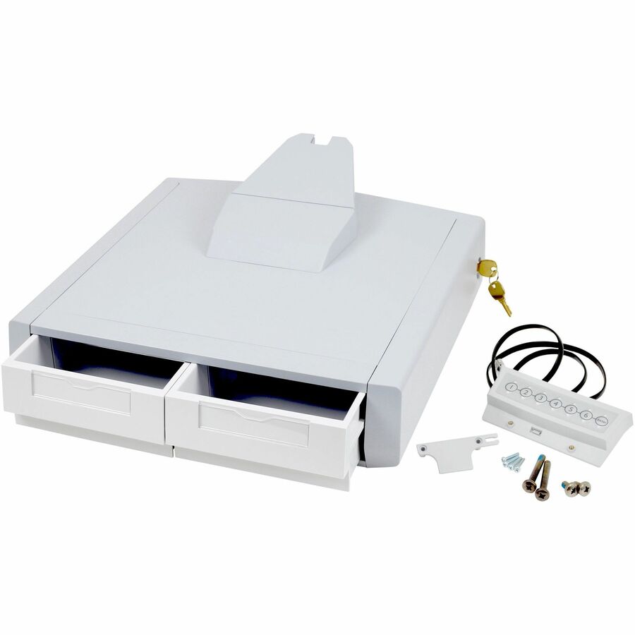 Ergotron SV43 Primary Double Drawer for Laptop Carts – White, Dual Color, Model 97-980