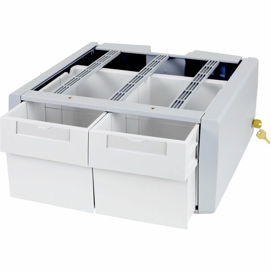Ergotron SV Supplemental Storage Drawer, Double Tall - Secure Key-Lock, Customizable Compartments