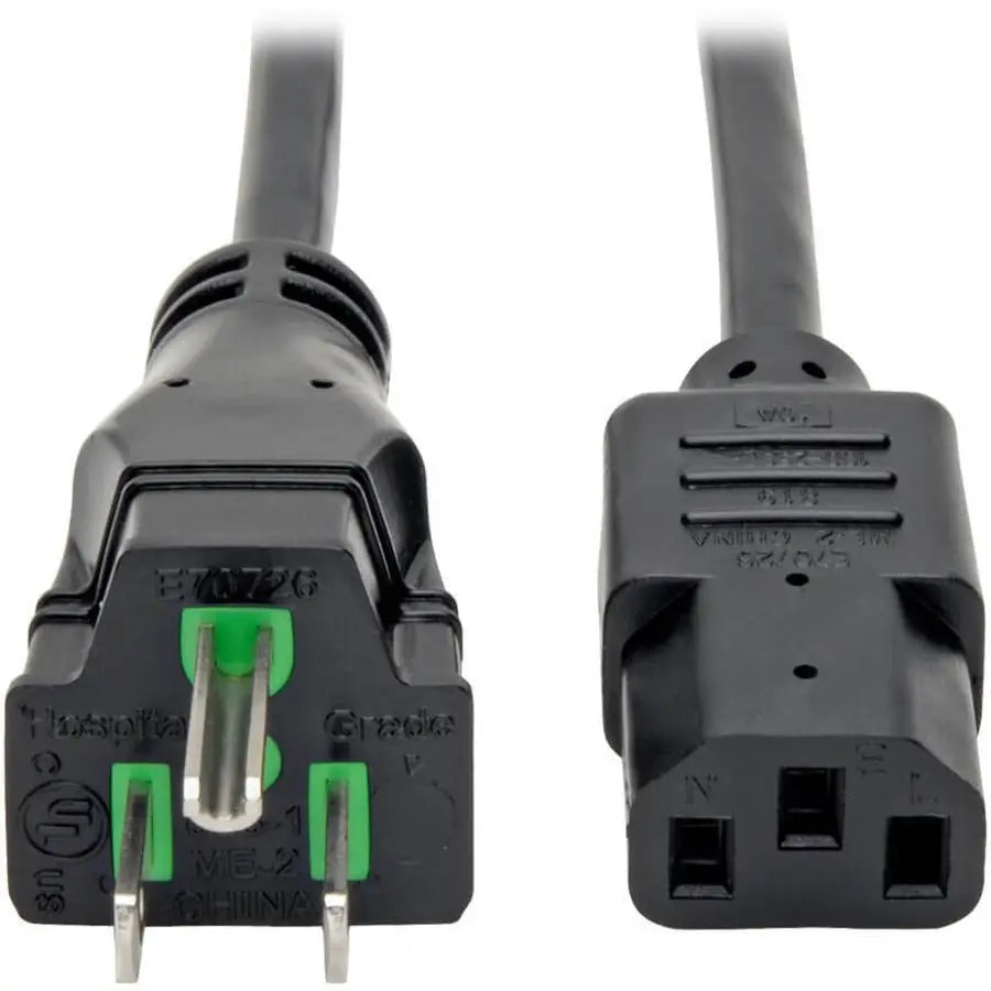 Eaton Tripp Lite P006-015-HG10 Hospital-Grade Power Cord, NEMA 5-15P to C13, 15 ft, 125V/10A