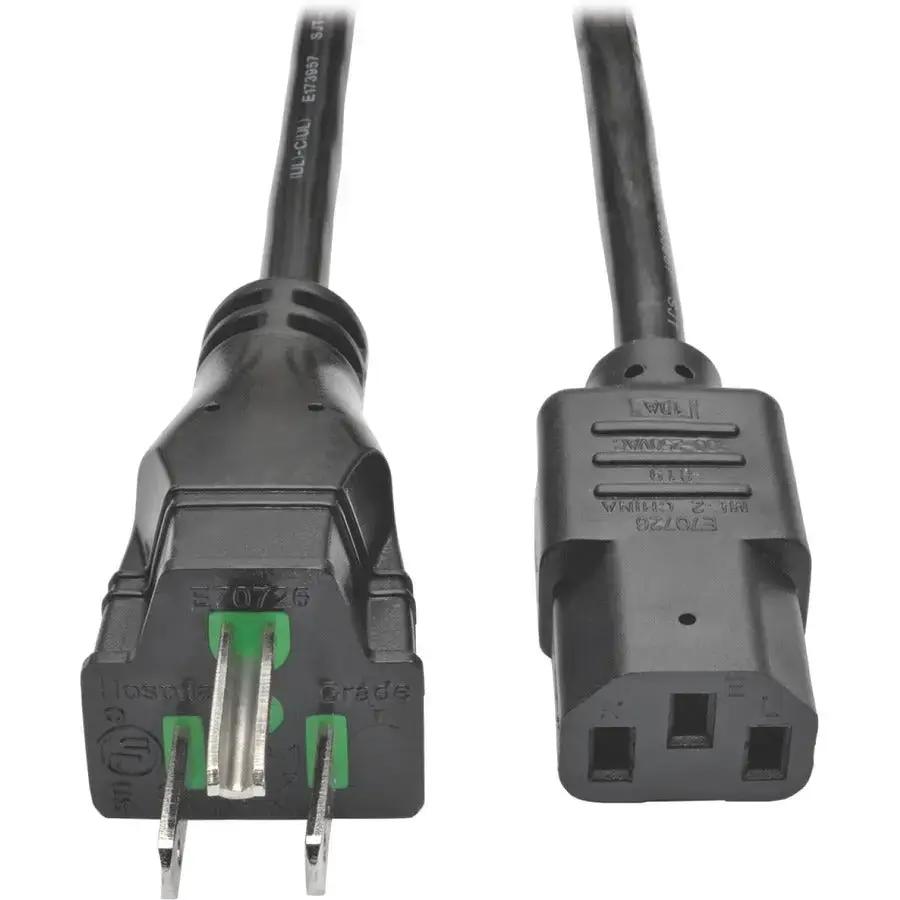 Eaton Tripp Lite Series Hospital-Grade Power Cord P006-C08-HG10 – NEMA 5-15P to C13, 8 ft Coiled Black Power Cable by Eaton Corporation