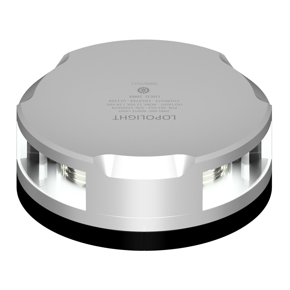 Lopolight Masthead/360-Degree Navigation Light - 2NM Range with Silver Housing and FB Base