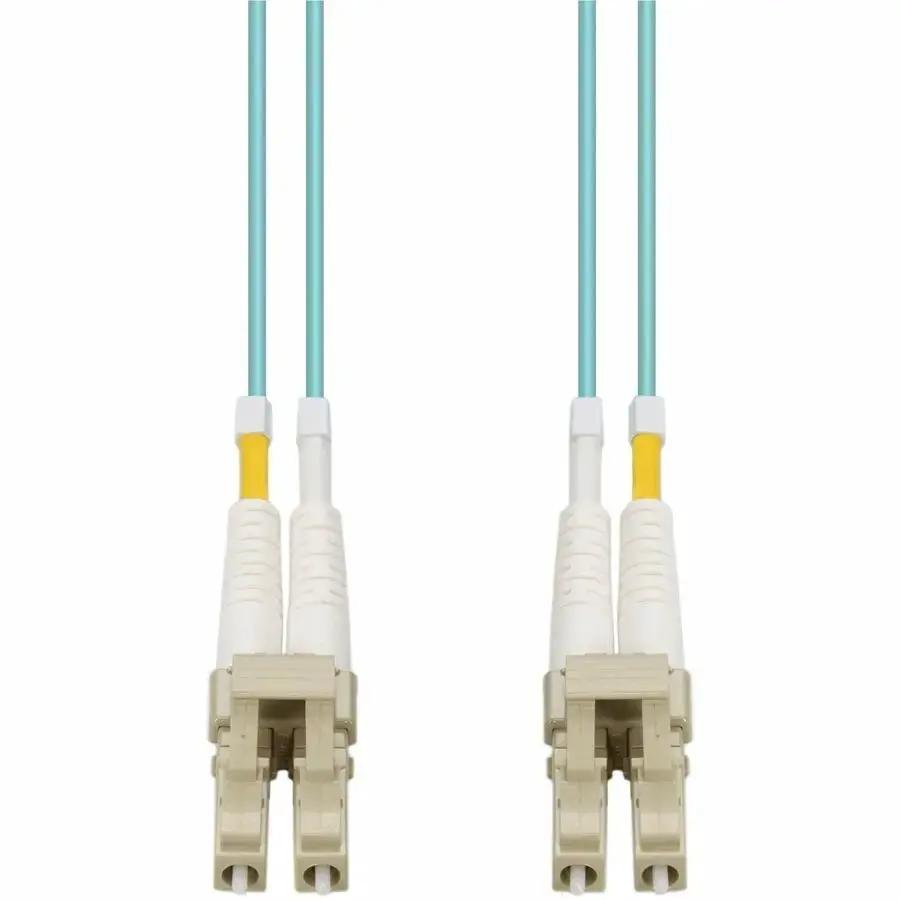 AddOn 2m LC to LC Aqua OM4 Duplex Fiber Patch Cable - Riser-Rated OFNR TAA Compliant Indoor Network Connection by ADDON
