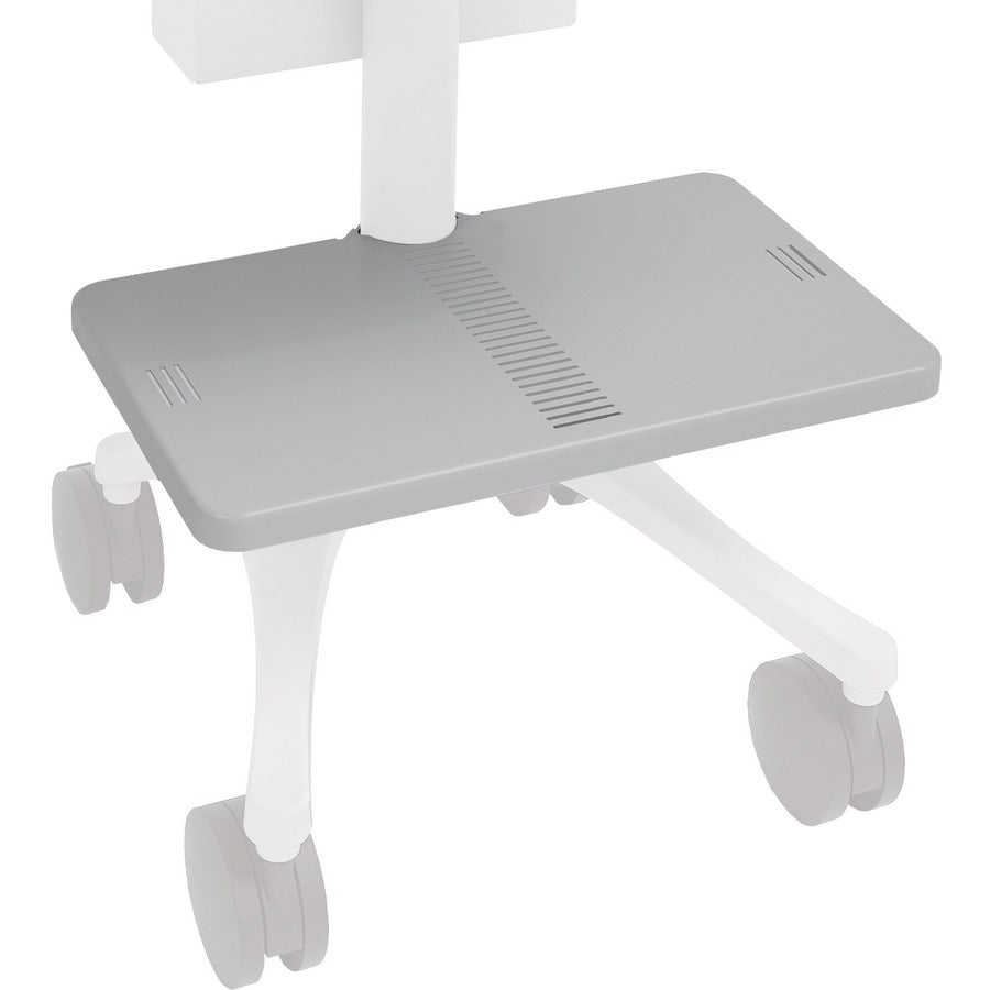 Ergotron Zido Equipment Shelf, Medium - Gray Metal Storage Solution with Strap & Buckle Kit