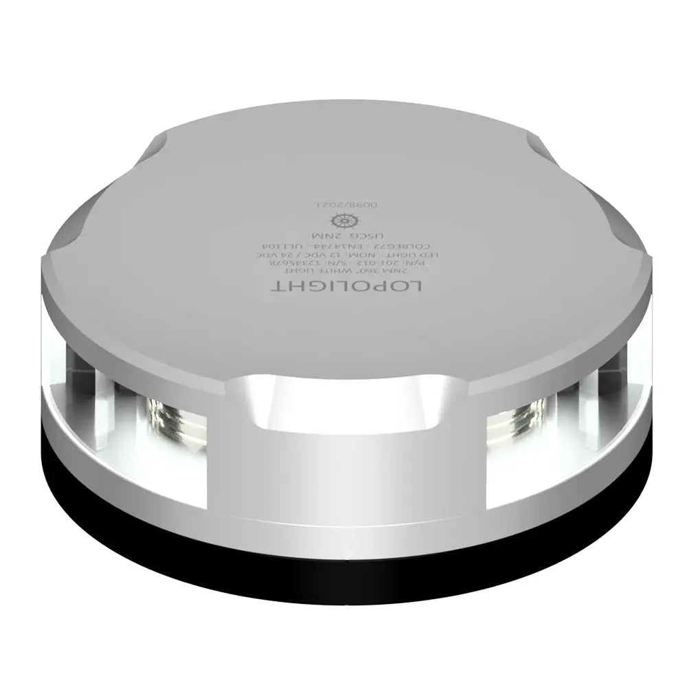 Lopolight Masthead/360-Degree Navigation Light - 3NM Range with Silver Aluminum Housing and FB Base