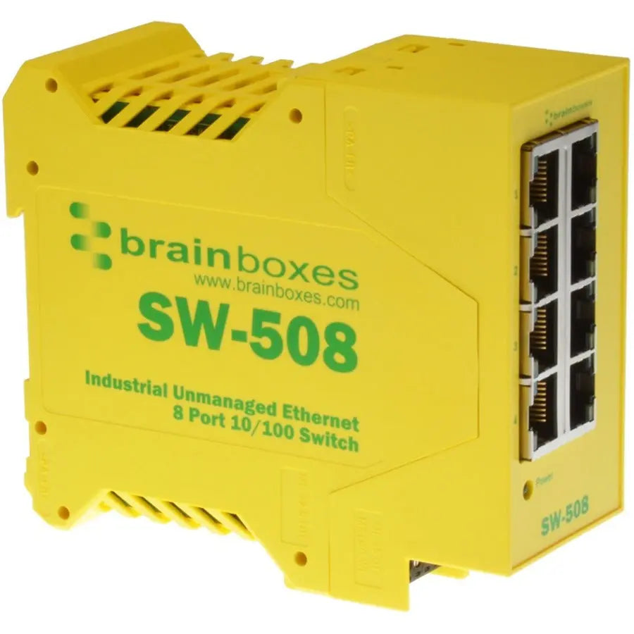 Brainboxes SW-508 Industrial Ethernet 8 Port Switch with DIN Rail Mount