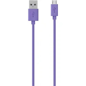 Belkin Micro USB ChargeSync Cable F2CU012BT04-PUR – 4 ft. Data Transfer and Charging Cable for Samsung Smartphones and More
