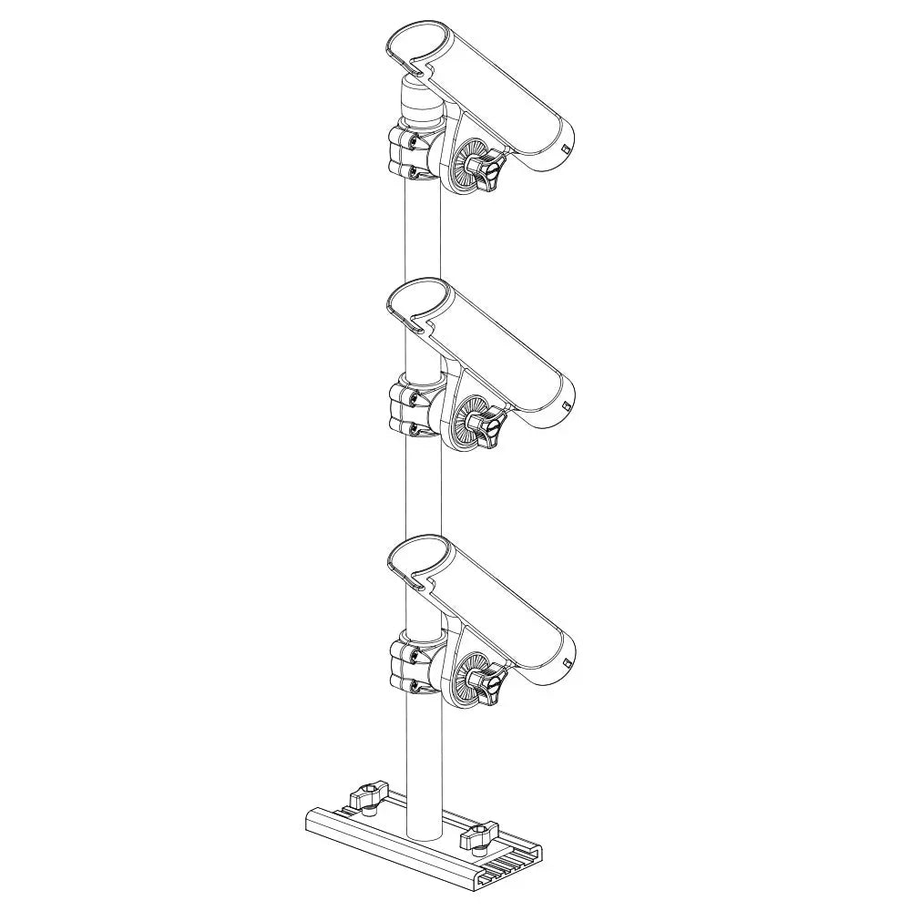 Scotty 333 Track Mounted Rod Tree with Rodmaster II Holders for Multi-Line Fishing