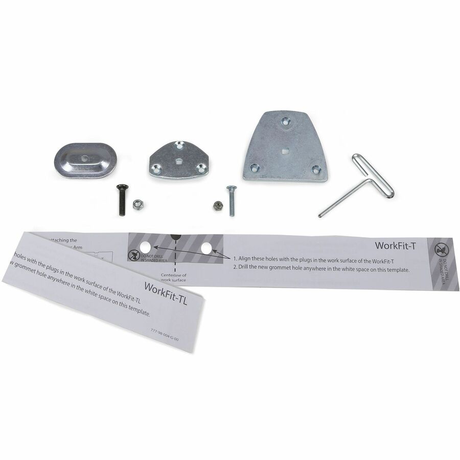 Ergotron LX Arm Grommet Mount – Steel Mounting Kit for WorkFit-T/TL Sit-Stand Workstations