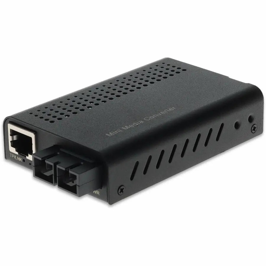 AddOn 10/100/1000Base-TX to 1000Base-LX Mini Media Converter with SC Connector - 20km Fiber Extender