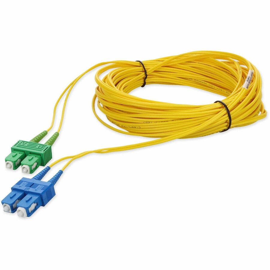AddOn 15M Fiber Optic Duplex Network Patch Cable with SC Connectors - Yellow