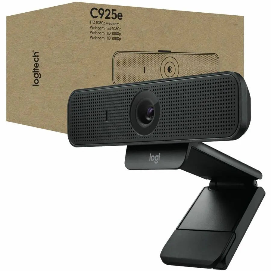 Logitech C925e Business Webcam, HD 1080p/30fps Video, Light Correction, Autofocus, Clear Audio, Privacy Shutter, Works with Microsoft Teams, Google Meet, WebEx, Cisco - Black
