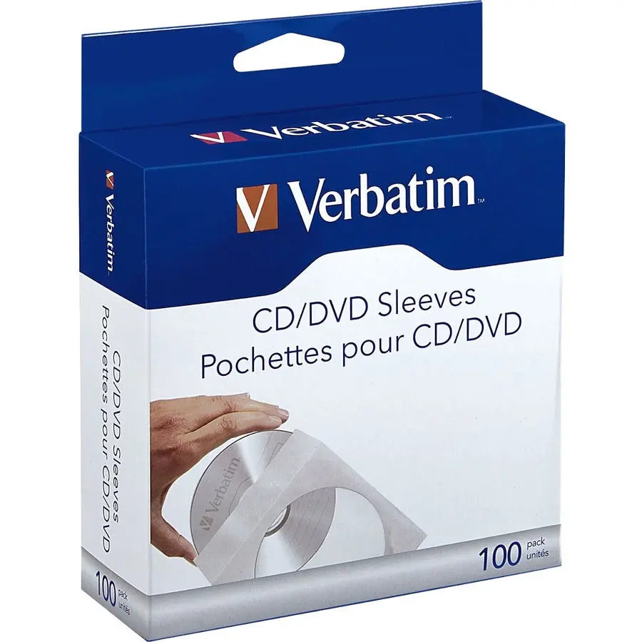 Verbatim America, LLC CD/DVD Paper Sleeves with Clear Window – 100 Pack for Safe Storage and Organization