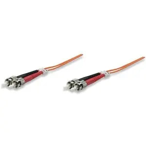 Intellinet Network Solutions Fiber Optic Duplex Patch Cable, ST/ST, OM1, 62.5/125, Multimode, 7 ft (2 m) Orange