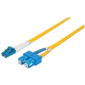 Intellinet Fiber Optic Duplex Patch Cable, LC/SC, OS2, 10 ft – High-Speed Single-Mode Network Cable with Secure Connectors