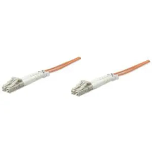 Intellinet Network Solutions Fiber Optic Duplex Patch Cable, LC/LC, OM1, 62.5/125, Multimode, 33 ft (10 m), Orange