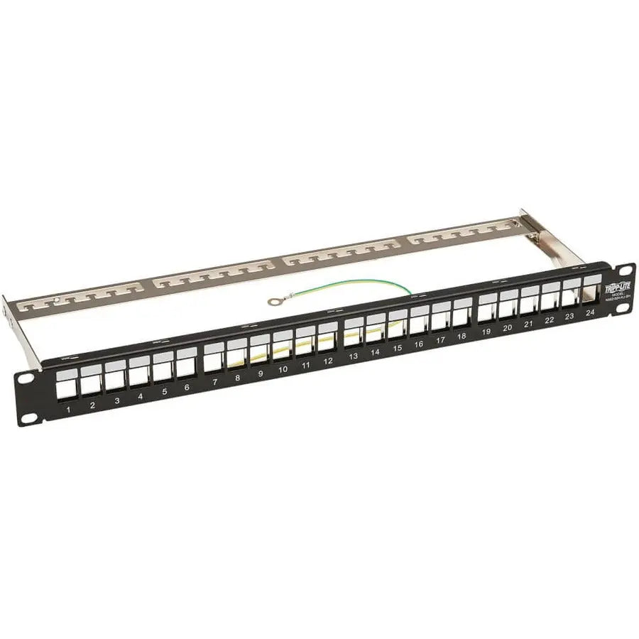 Eaton Corporation Tripp Lite N062-024-KJ-SH 24-Port 1U Rack-Mount Shielded Blank Keystone Patch Panel