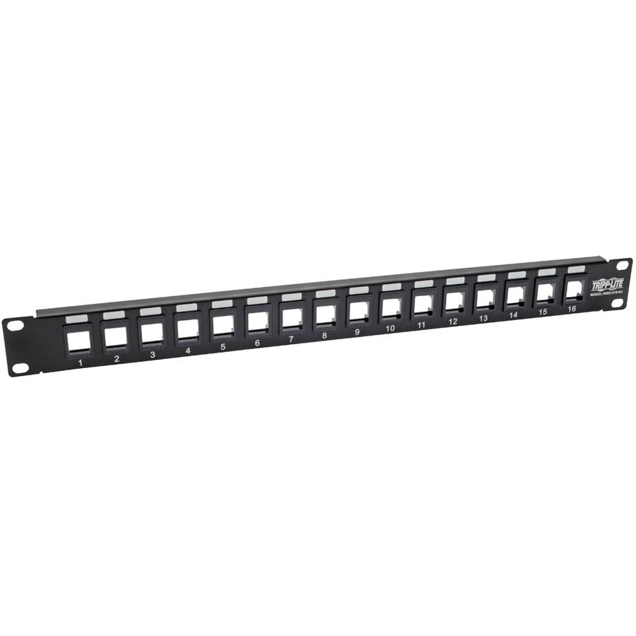 Eaton Tripp Lite Series N062-016-KJ 16-Port 1U Rack-Mount Blank Keystone/Multimedia Patch Panel