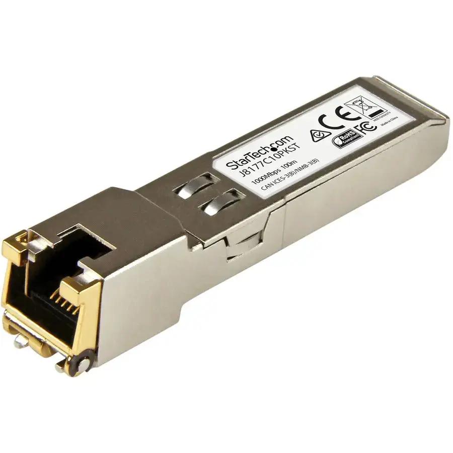 StarTech.com 10 Pack HPE J8177C Compatible 1000BASE-T SFP Transceiver Module for Gigabit Ethernet over Copper by STARTECH.COM