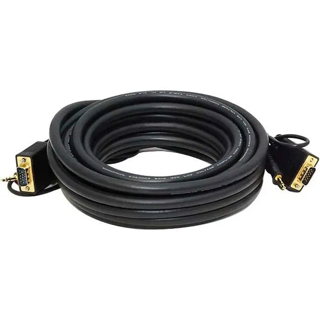 Monoprice VGA/Mini-phone Audio/Video Cable with 25ft Triple Shielded HD-15 and Stereo Audio