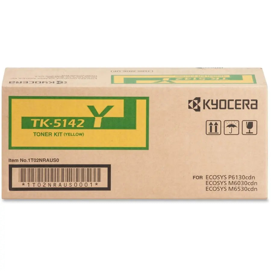 Kyocera TK-5142Y Original Toner Cartridge for Ecosys P6130cdn, M6030cdn, and M6530cdn