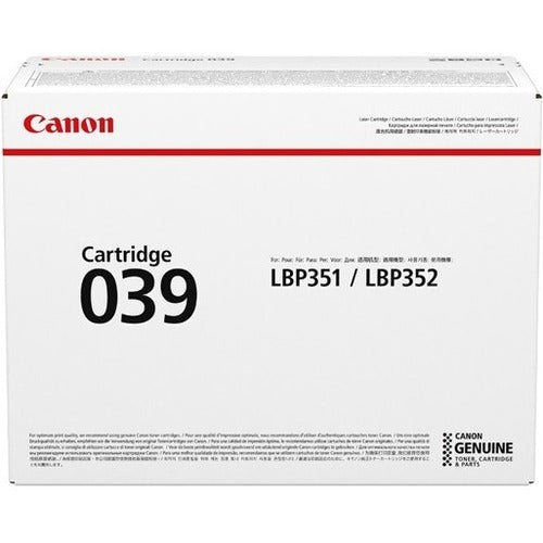 Canon 039 Original Laser Toner Cartridge – Black for Canon imageCLASS and i-SENSYS Printers