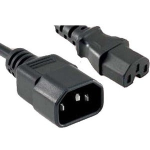 ENET C14 to C15 Power Extension Cord - 6 ft Black, 14 AWG, 15A by NSI Industries