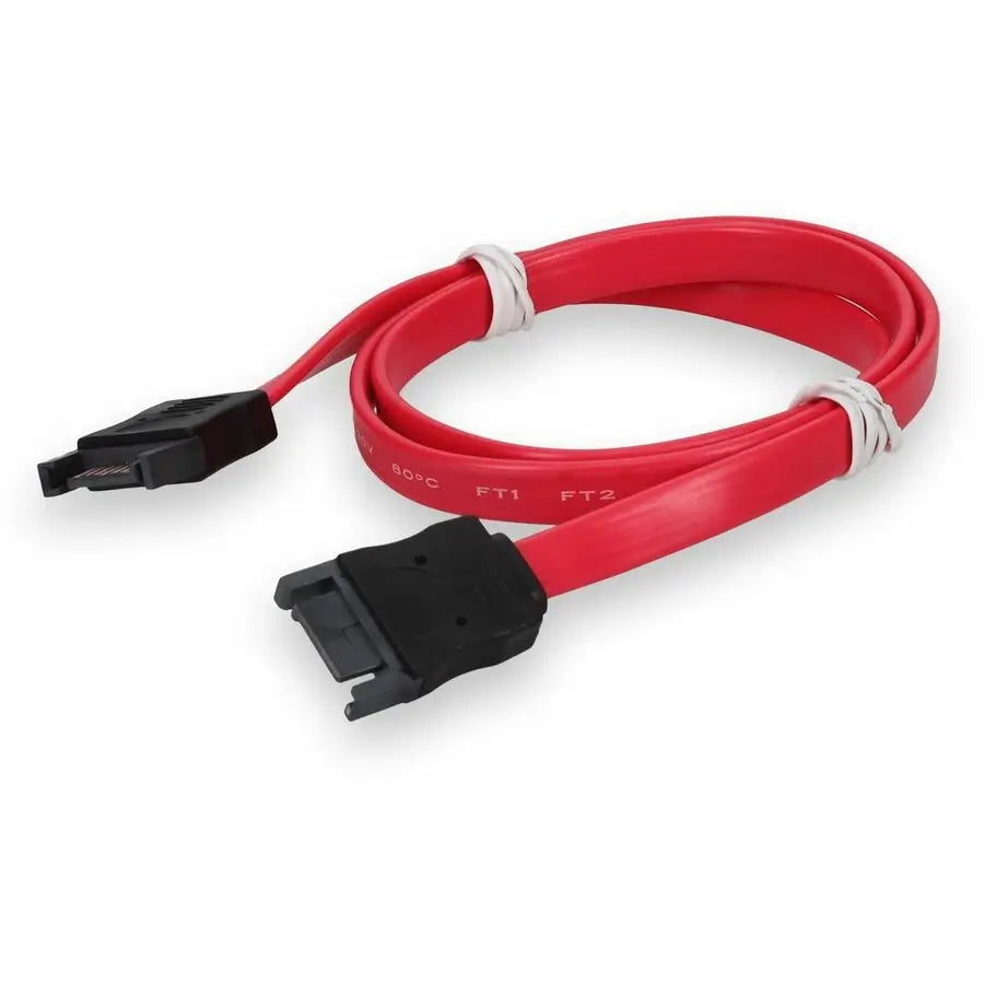 AddOn 2ft SATA Male to Female Red Data Transfer Cable – High-Speed Connectivity