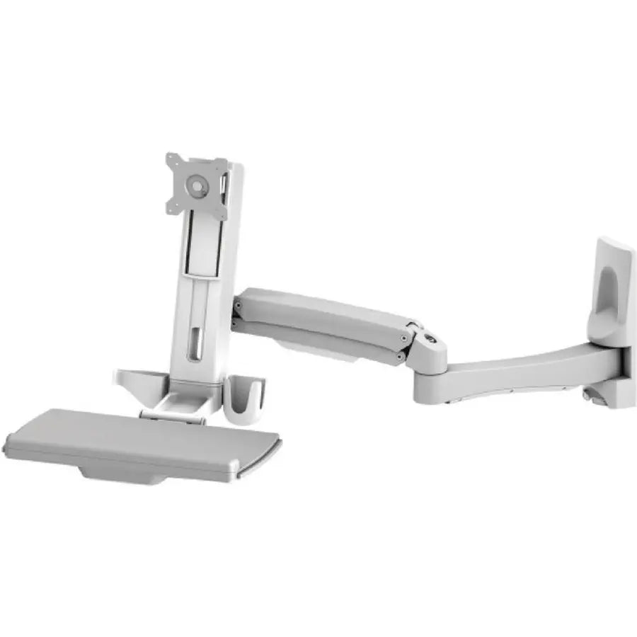 Amer Networks AMR1AWSL Sit-Stand Wall Mount Workstation System with Adjustable Monitor and Keyboard Arm
