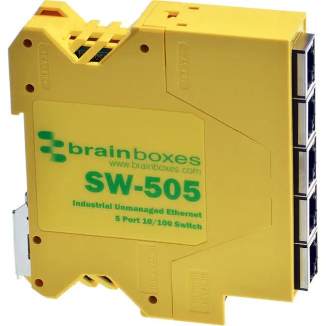 Brainboxes SW-505 Industrial 5-Port Ethernet Switch DIN Rail Mountable