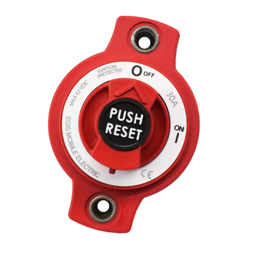 Egis Mobile Electric 30A Panel Mount Mini Circuit Breaker - Waterproof Circuit Protection & Disconnect Switch