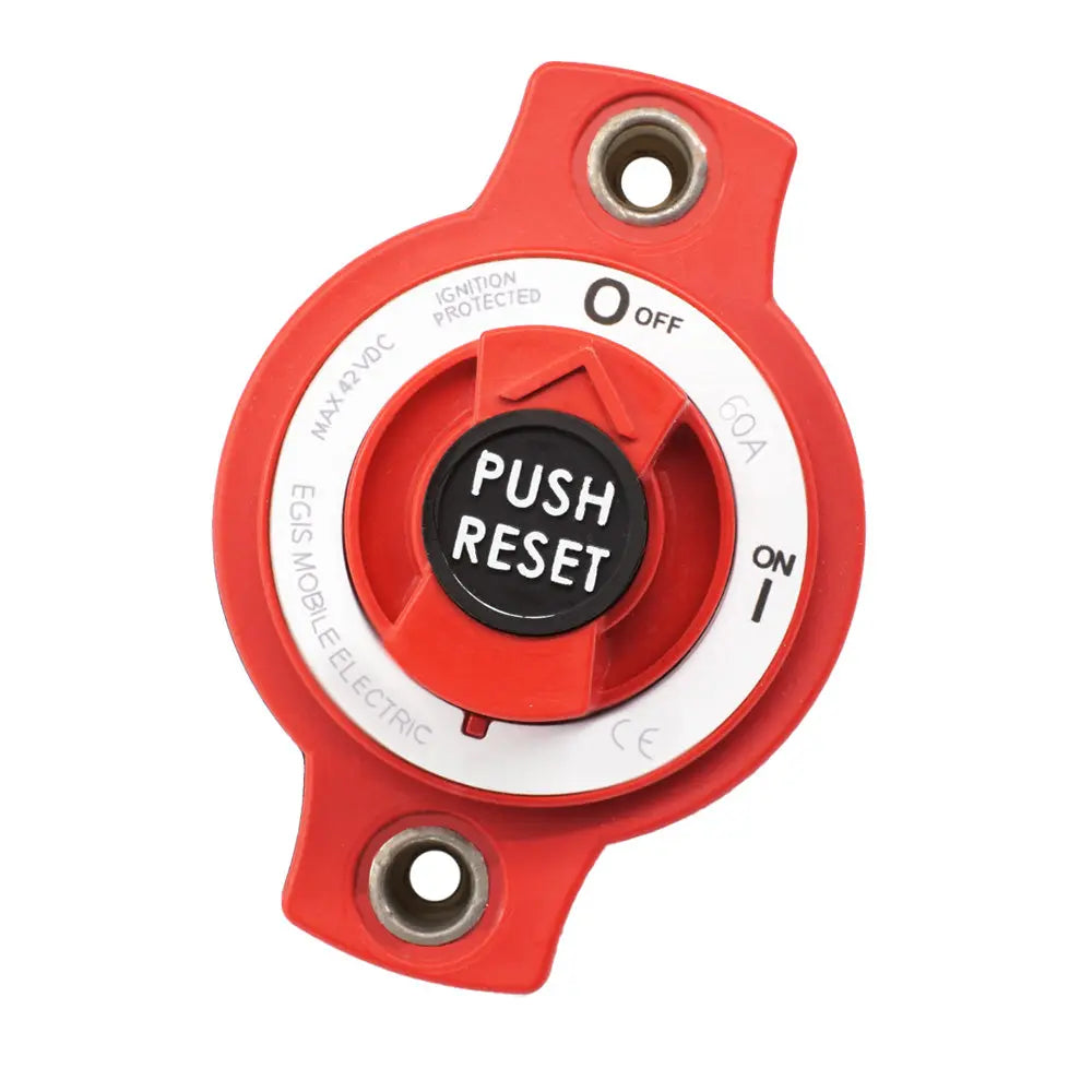 Egis Mobile Electric 60A Panel Mount Mini Circuit Breaker - Waterproof Circuit Protection and Switch