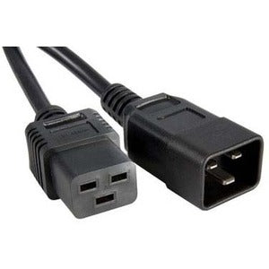 ENET C19 to C20 Power Extension Cord, 6 ft Black, 250V, 14 AWG, 15A