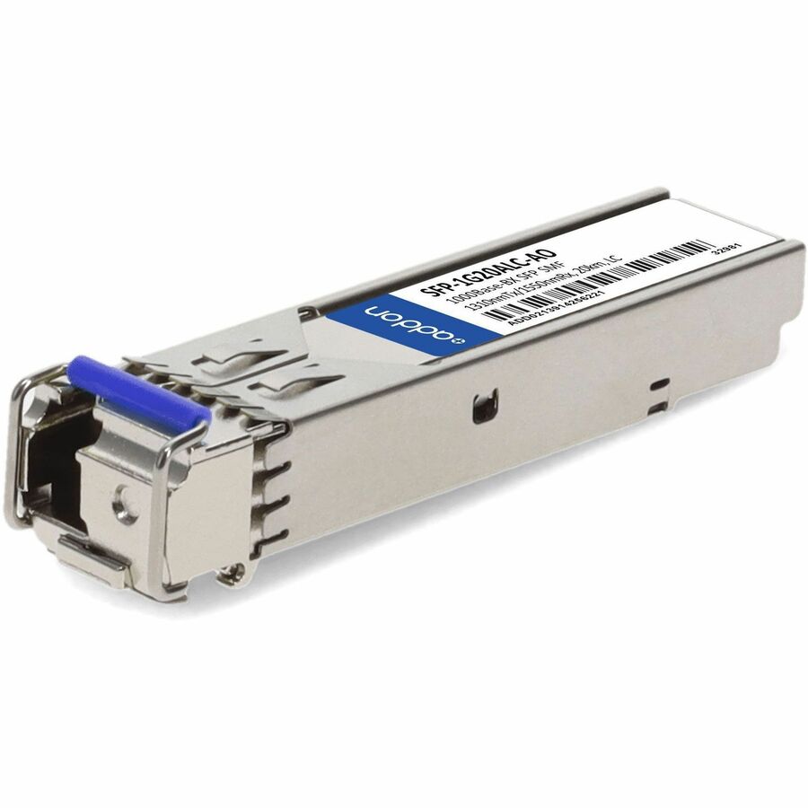 AddOn Moxa® SFP-1G20ALC Compatible 1000Base-BX SFP Transceiver - Single-Mode Fiber, 20km Range, LC Connector